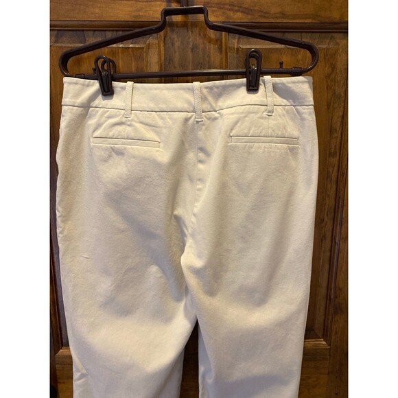 Talbots Signature Straight Pants Size 8 Cream 92% Cotton 8% Spandex Pockets - Picture 6 of 12